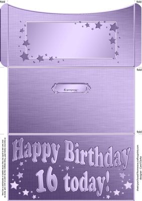 16th Birthday Metallic Age Money or Gift Wallet and Card