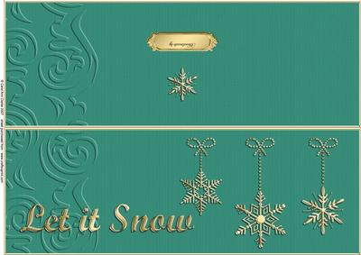 Large Dl Xmas Snowflakes Quick Cut and Fold Card