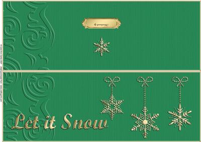 Large Dl Xmas Snowflakes Quick Cut and Fold Card