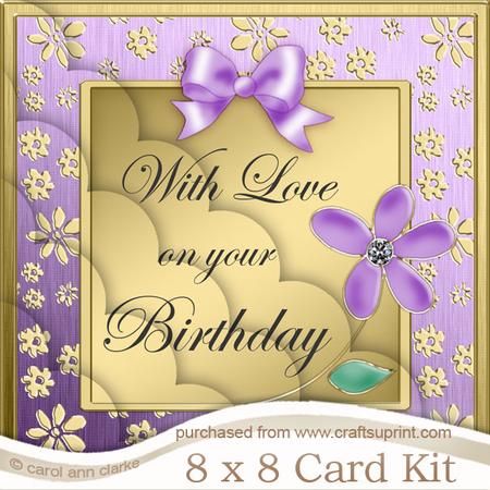 8 x 8 Floral Elegance Birthday Kit with Scalloped Corners