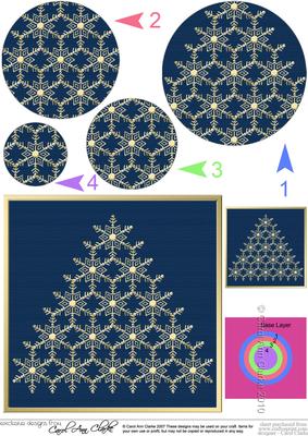 Xmas Snowflake Tree Circle Pyramage Topper