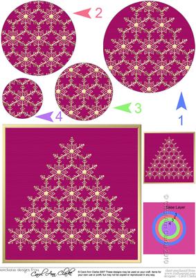 Xmas Snowflake Tree Circle Pyramage Topper