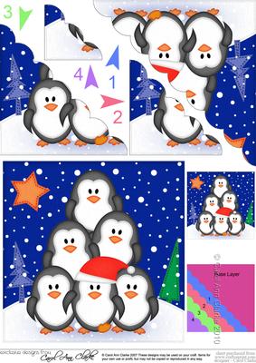 Penguin Tree Felties Scallop Corner Side Stacker Topper