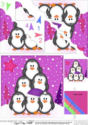 Penguin Tree Felties Scallop Corner Side Stacker Topper