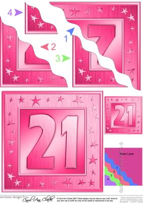 21st Bright Metallic Age Wavy Corner Side Stacker Topper