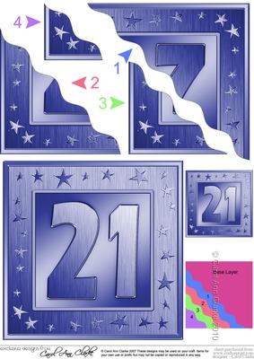21st Bright Metallic Age Wavy Corner Side Stacker Topper