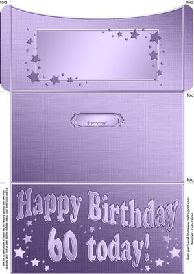 60th Birthday Metallic Age Money or Gift Wallet and Card