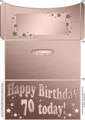 70th Birthday Metallic Age Money or Gift Wallet and Card