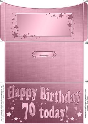 70th Birthday Metallic Age Money or Gift Wallet and Card