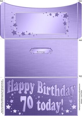 70th Birthday Metallic Age Money or Gift Wallet and Card