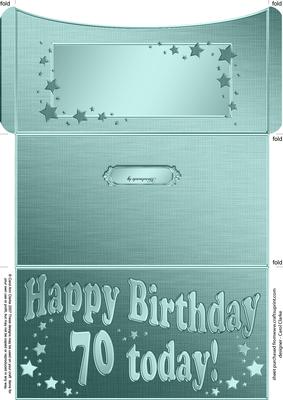 70th Birthday Metallic Age Money or Gift Wallet and Card