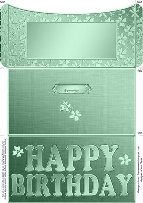 Elegant Birthday Flowers Money or Gift Wallet and Card