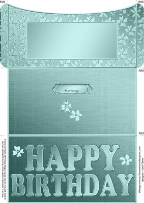 Elegant Birthday Flowers Money or Gift Wallet and Card