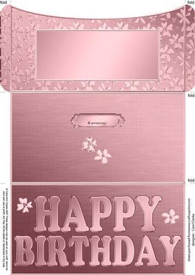 Elegant Birthday Flowers Money or Gift Wallet and Card