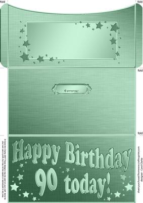 90th Birthday Metallic Age Money or Gift Wallet and Card