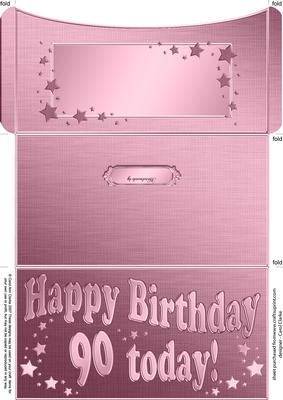 90th Birthday Metallic Age Money or Gift Wallet and Card