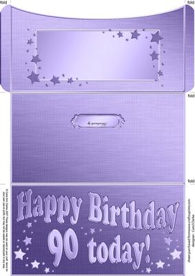 90th Birthday Metallic Age Money or Gift Wallet and Card