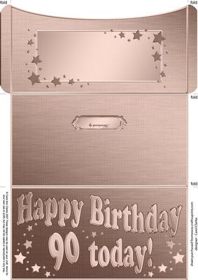 90th Birthday Metallic Age Money or Gift Wallet and Card