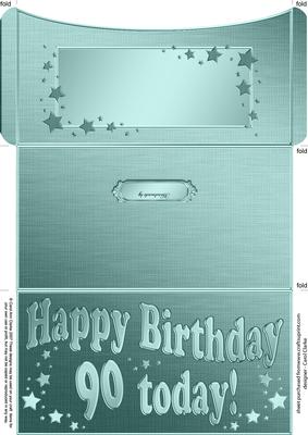 90th Birthday Metallic Age Money or Gift Wallet and Card