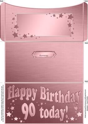 90th Birthday Metallic Age Money or Gift Wallet and Card