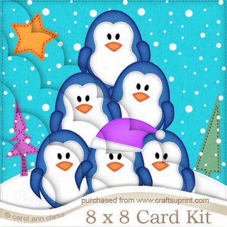 8 x 8 Penguin Tree Felties Kit with Scalloped Corners
