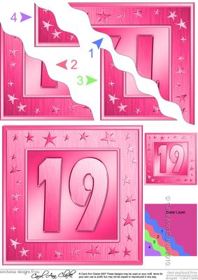 19th Bright Metallic Age Wavy Corner Side Stacker Topper