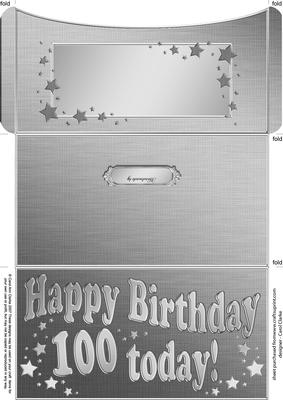 100th Birthday Metallic Age Money or Gift Wallet and Card
