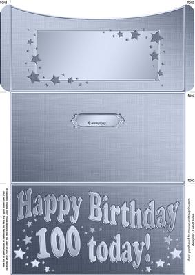 100th Birthday Metallic Age Money or Gift Wallet and Card