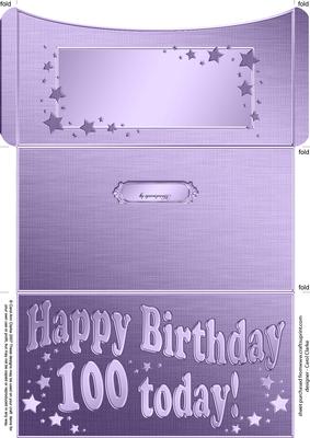 100th Birthday Metallic Age Money or Gift Wallet and Card