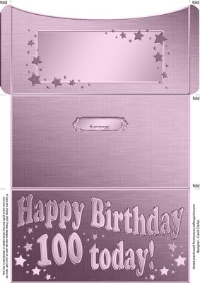 100th Birthday Metallic Age Money or Gift Wallet and Card