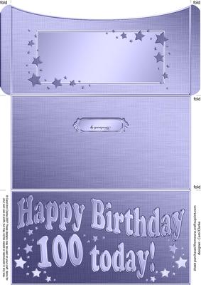 100th Birthday Metallic Age Money or Gift Wallet and Card