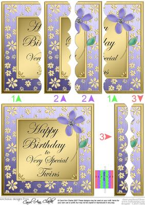 Twins Birthday Scallop Edge Side Stacker