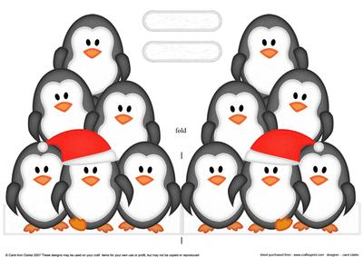 Penguin Tree Felties Shaped Card