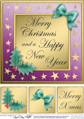 Elegant Christmas Greetings - 8 x 8 Quick Card Topper
