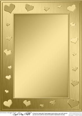 A4 Metallic Romantic Hearts Plain Card Base