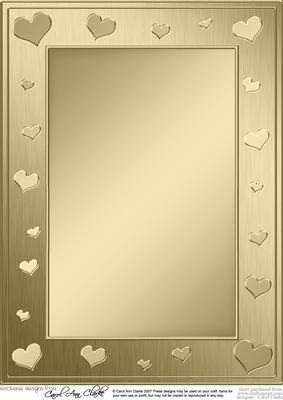 A4 Metallic Romantic Hearts Plain Card Base
