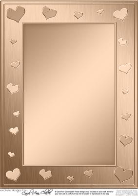 A4 Metallic Romantic Hearts Plain Card Base