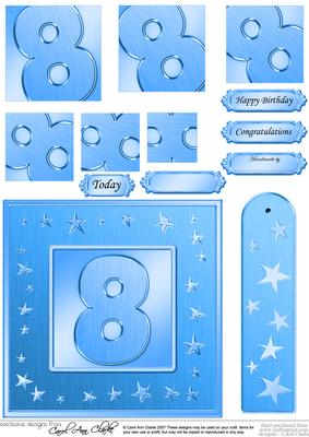8th Bright Metallic Age Quick Card with Twisted Pyramage