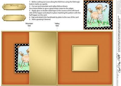 Cute Poodle Dog No-hole Fold Back Card