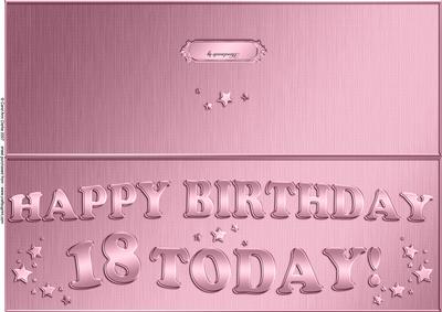 Large Dl 18th Birthday Quick Cut and Fold Card