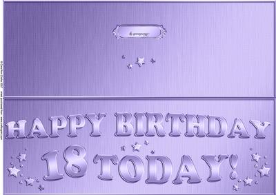 Large Dl 18th Birthday Quick Cut and Fold Card