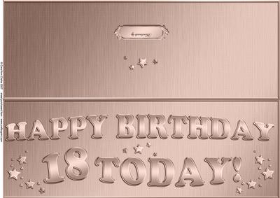 Large Dl 18th Birthday Quick Cut and Fold Card