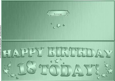 Large Dl 18th Birthday Quick Cut and Fold Card