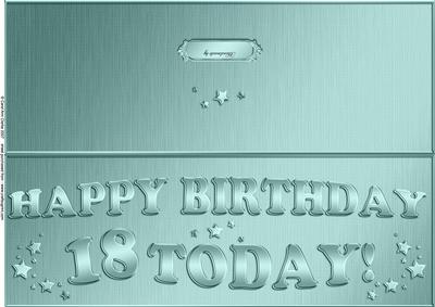 Large Dl 18th Birthday Quick Cut and Fold Card