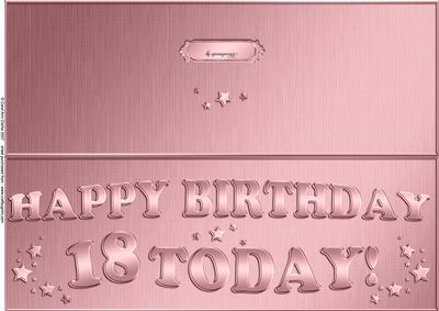 Large Dl 18th Birthday Quick Cut and Fold Card