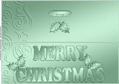 Large Dl Xmas Holly Quick Cut and Fold Card