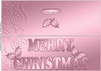 Large Dl Xmas Holly Quick Cut and Fold Card