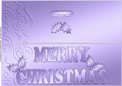Large Dl Xmas Holly Quick Cut and Fold Card
