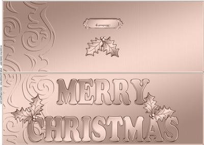 Large Dl Xmas Holly Quick Cut and Fold Card