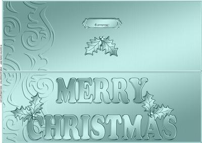 Large Dl Xmas Holly Quick Cut and Fold Card